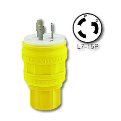 Leviton 24W34 15 Amp Locking Wetguard Plug (Grounding)