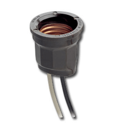 Leviton 157 Pigtail Type Medium Lamp Base with Leads - Phenolic Brass Screw Shell (Package of 5)