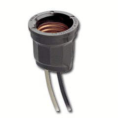 Leviton 157 Pigtail Type Medium Lamp Base with Leads - Phenolic Brass Screw Shell (Package of 5)