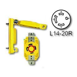 Leviton 67W74 20 Amp Wetguard Flush Mount Locking Receptacle with Cover - Industrial Grade 125/250 Volt (Grounding)