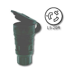 Leviton 27W47-B 20 Amp Black Wetguard Locking Connector with Cover - Industrial Grade 125 Volt (Grounding)