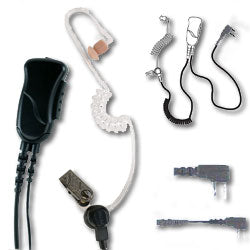 Pryme SPM-1300L Mirage Medium Duty Lapel Mic with Acoustic Tube Earphone for Midland and Vertex Radios