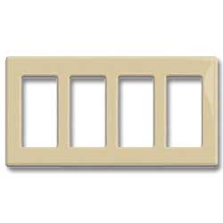 Leviton 80312-S 4-Gang Decora Plus Screwless Wallplate