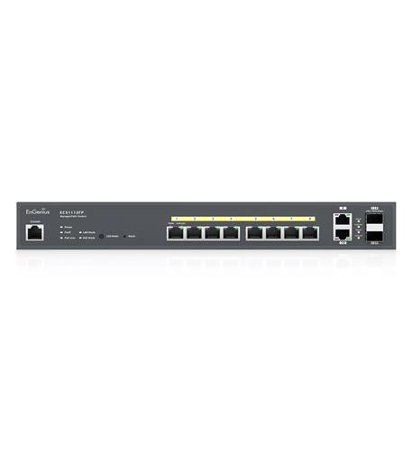 EnGenius ECS1112FP Cloud Managed 8-Port Gigabit PoE+ Switch with 130W Power Budget