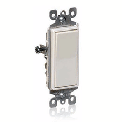 Leviton 5601-2 Decora 15 Amp Single-Pole Quiet Rocker Switch - Grounding