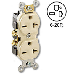 Leviton 5822 Side Wired 20Amp 250V Duplex Receptacle