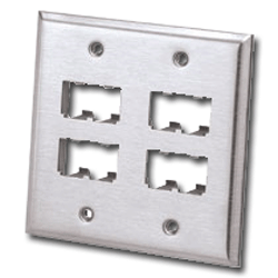 Panduit® CFP8S-2G Mini-Com Stainless Steel Faceplates
