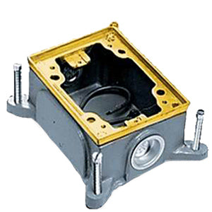 Hubbell B2414 Rectangular Metallic, Shallow Cast Iron Floor Box