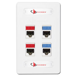 Siemon 10GMX-FPS04-80 10G MAX Faceplate