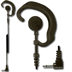 Pryme EH-369SC LOOKOUT Series Earphone with 15" Coiled Cord and 2.5mm Right Angle Connector