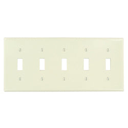 Leviton 78023 5-Gang Toggle Device Switch Wallplate