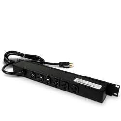 Legrand - Wiremold J06B0B20X-AM Rack Mount Plug-In Outlet Center® with Digital Ammeter Six 20 Amp Rear Outlets