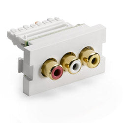 Leviton 41292-AVI MOS 3-Port RCA Adapter with Yellow, White and Red Barrel