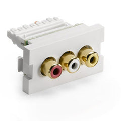 Leviton 41292-AVI MOS 3-Port RCA Adapter with Yellow, White and Red Barrel