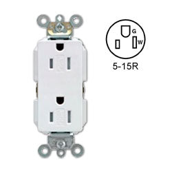 Leviton TDR15 Decora Plus Duplex Receptacle 15 Amp, 125 Volt, NEMA 5-15R