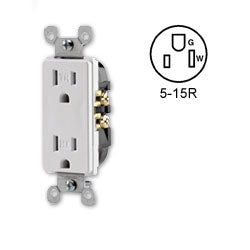 Leviton T5325 Decora Duplex Receptacle 15 Amp, 125 Volt, NEMA 5-15R