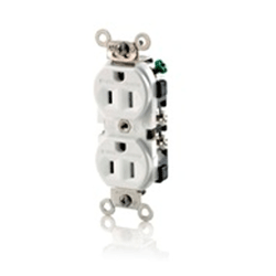 Leviton TWR15-W Duplex Receptacle 15 Amp, 125 Volt, NEMA 5-15R