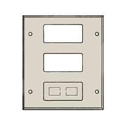Hubbell HBL6747RRFGY 3 Gang Cover Plate