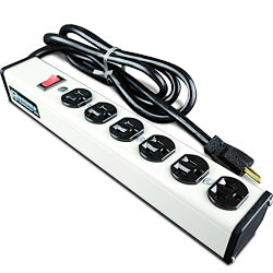 Legrand - Wiremold ULB620-6 Plug-In Outlet Center® with Six 20 Amp Outlets and Lighted Switch