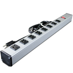 Legrand - Wiremold UL300BC Industrial 24 Inch Plug-In Outlet Center® with 8 Outlets and Lighted Switch