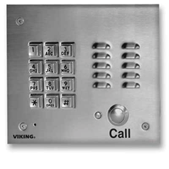Viking K-1700-3 Vandal Resistant Handsfree Entry Phone with Keypad and Brushed Stainless Steel Finish