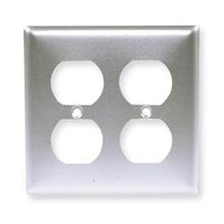 Hubbell SS82 2-Gang Duplex Satin Stainless Wall Plate