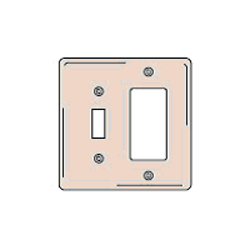 Hubbell SS126 2-Gang Combination Plates Satin Stainless Wallplate - Toggle and Styleline