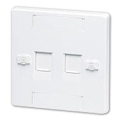 Hubbell BPS12 UK-Style Single-Gang, 2-Port, Unloaded Flat Plate (Pkg of 10)