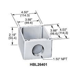 Hubbell HBL26401 Cast Aluminum Box for 60A Hubbellock Receptacles