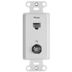Legrand - On-Q WP3211-WH Pre-Configured Phone/TV 2-Port Strap