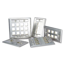 Leviton 43080-1L1 QuickPort Stainless Steel Wallplate with Designation Window