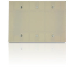 Leviton 80533 3-Gang Midsize Blank Box Mount Wallplate