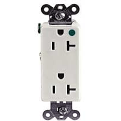 Hubbell IG2182WA 20A, 125V Style Line Hospital Grade Duplex Receptacle
