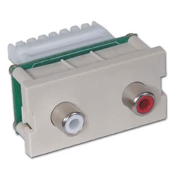 Hubbell IMAR1101AL A / V Module, RCA Left Right Audio with 110 Termination (Pkg of 25)