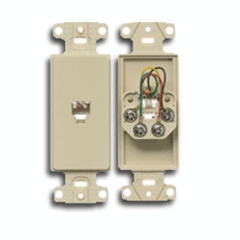 Hubbell NS770 1-Gang, 6-Position/4-Conductor, Decorator Frame, Plate, with Jack