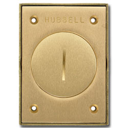 Hubbell S3425 Brass 2.375 Inches Single Receptacle Round Floor Box Cover