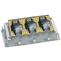 Hubbell B2433 Three Gang Flush Rectangular Stamped Steel Floor Boxes