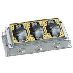 Hubbell B2433 Three Gang Flush Rectangular Stamped Steel Floor Boxes