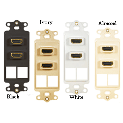 ICC IC107DDHWH Decorex Insert 2-Port and HDMI for High Definition A/V