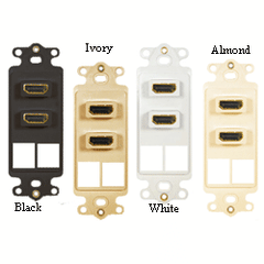 ICC IC107DDHWH Decorex Insert 2-Port and HDMI for High Definition A/V