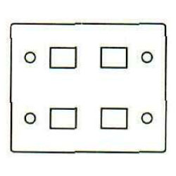 Hubbell KP2216 KP Series Two-Gang QUAD Jack Faceplate