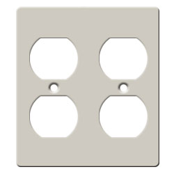Hubbell KP82 KP Series Two-Gang Duplex-Duplex Faceplate