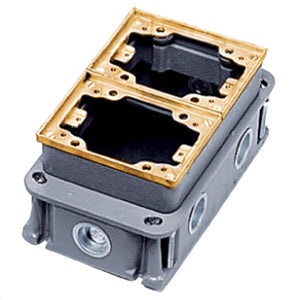 Hubbell B4233 2-G Deep Cast Iron Rectangular Metallic Floor Box