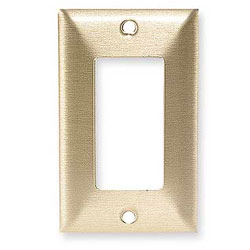 Hubbell SB26 Styleline/Rectangular Standard Size 1-Gang Metallic Brass Wallplate