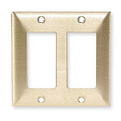Hubbell SB262 Styleline/Rectangular Standard Size 2-Gang Metallic Brass Wallplate