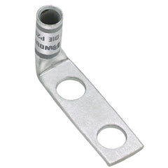 Panduit® LCD1-38DF-E Two-hole, standard barrel with window, 90° angle tongue, #1 AWG wire, 3/8" stud hole, 1" hole spacing.