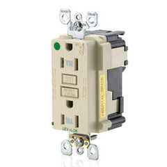 Leviton MT163-HGR Lev-Lok Decora Plus Modular 20 Amp Hospital Grade Tamper-Resistant Receptacle
