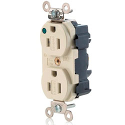 Leviton M8200-PLG Lev-Lok 15 Amp Extra heavy Duty Modular Smooth Faced Hospital Grade Receptable