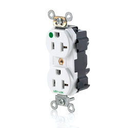 Leviton M8300-H Lev-Lok 20 Amp Extra Heavy Duty Modular Narow Body Duplex Hospital Grade Receptacle
