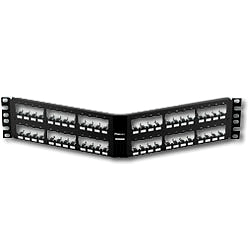 Panduit® CPA48BLY Mini-Com 48 Port Angled All Metal Shielded Modular Patch Panel